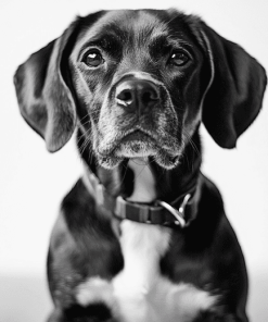 Elegant Black And White Puppies Diamond Painting