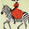 Elegant Woman Riding Zebra Diamond Painting