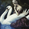 Elegant Woman and Swans Diamond Painting