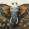 Elephant and Butterfly Diamond Painting