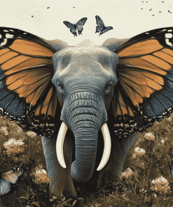 Elephant and Butterfly Diamond Painting