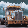 Engines of Rusty Semi Trucks Diamond Painting