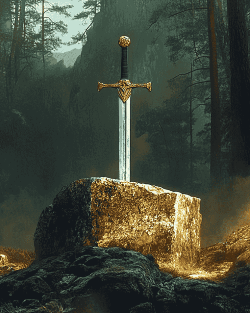 Excalibur Fantasy Sword Diamond Painting