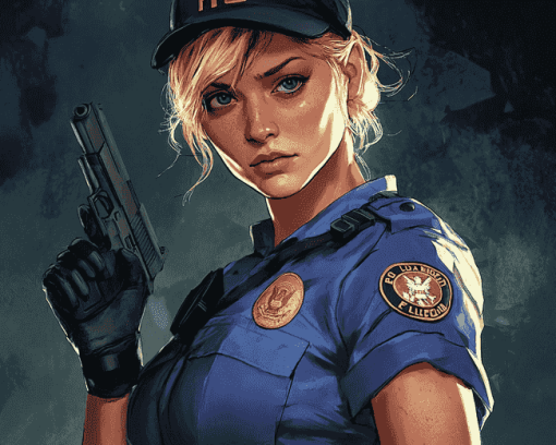 FBI Girl Cartoon Diamond Painting