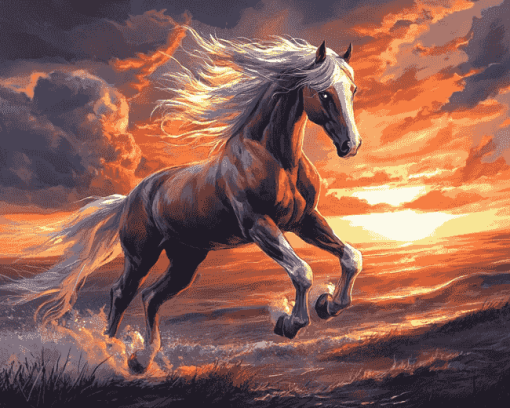 Fantasy Horse Sunset Diamond Painting