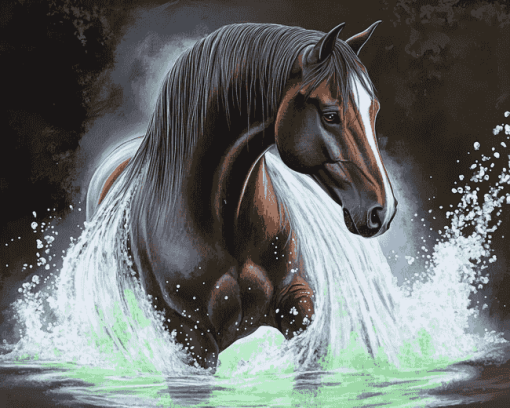 Fantasy Horse in Water Diamond Painting