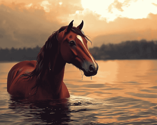 Fantasy Horse in Water Diamond Painting