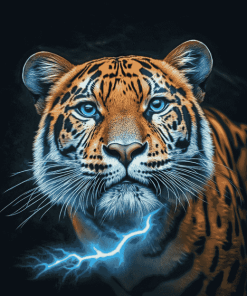 Fantasy Lightning Tiger Art Diamond Painting