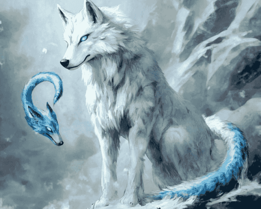 Fantasy Wolf Dragon Diamond Painting