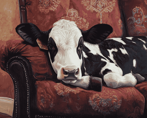 Farmhouse Cow Relaxation Diamond Painting