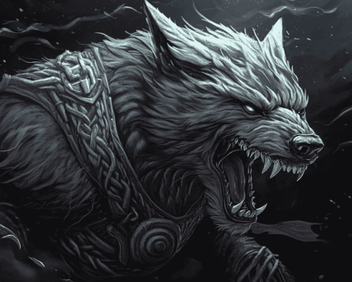 Fenrir Wolf Fantasy Diamond Painting