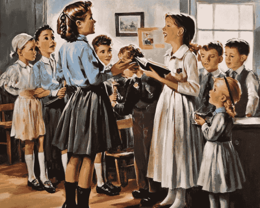 First Day Classroom Vintage Diamond Painting