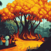 Flame Tree Cartoons Diamond Painting