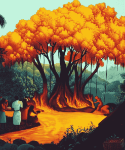 Flame Tree Cartoons Diamond Painting