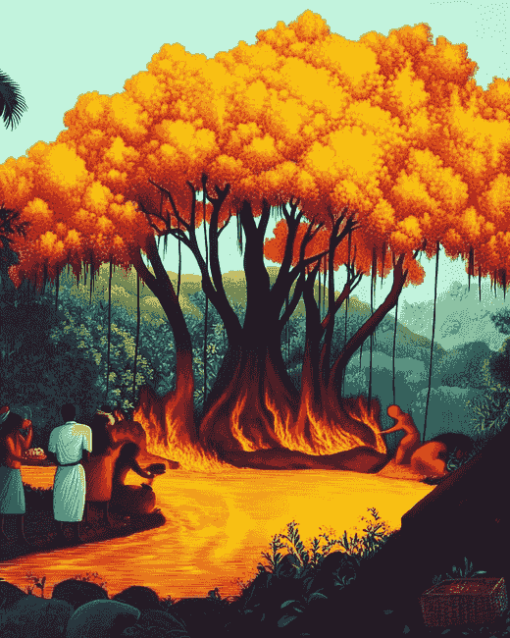 Flame Tree Cartoons Diamond Painting