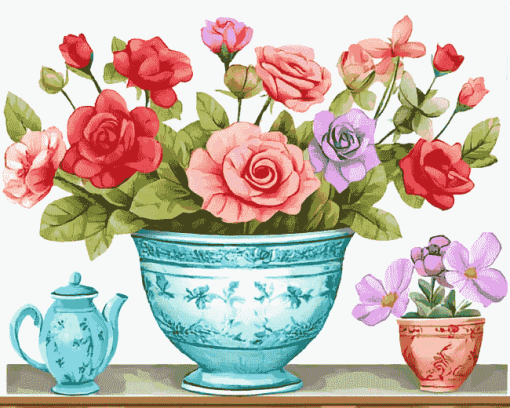 Floral Cartoon Diamond Painting