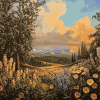 Floral Fields Landscape Diamond Painting