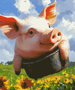 Flying Pig Animation Diamond Painting