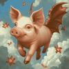 Flying Pig Cartoon Diamond Painting