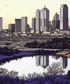 Fort Worth Skyline Art Diamond Painting