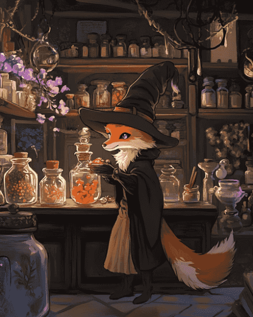 Fox Witch Animated Art Diamond Painting