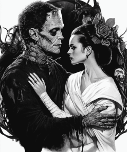 Frankenstein and Bride Movie Diamond Painting