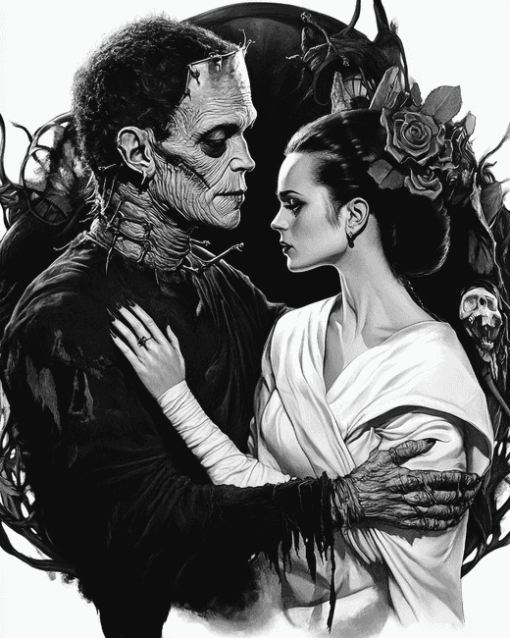 Frankenstein and Bride Movie Diamond Painting