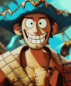 Franky Straw Hat Pirate Animation Diamond Painting