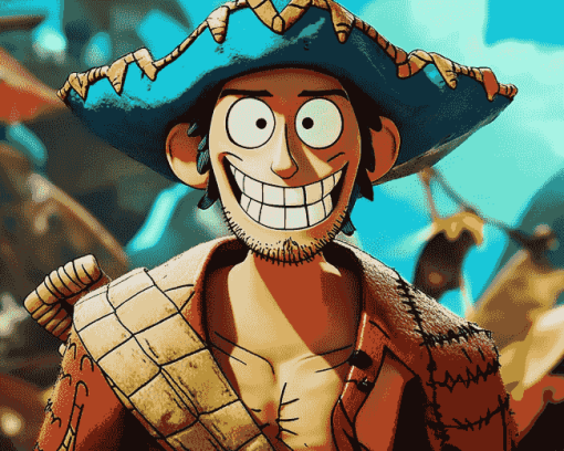 Franky Straw Hat Pirate Animation Diamond Painting