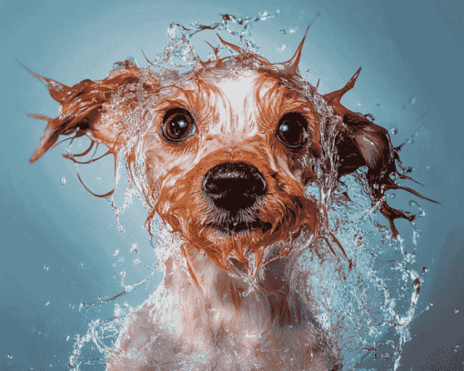 Funny Wet Puppy Diamond Painting