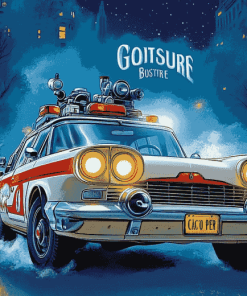 Ghostbusters Ecto 1 Classic Car Diamond Painting