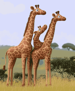 Giraffes in Love Diamond Painting