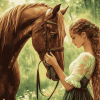 Girl and Horse Nature Scene Diamond Painting