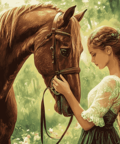 Girl and Horse Nature Scene Diamond Painting