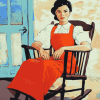 Girl on Rocking Chair Diamond Painting