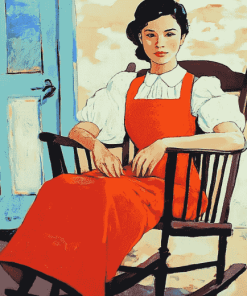 Girl on Rocking Chair Diamond Painting