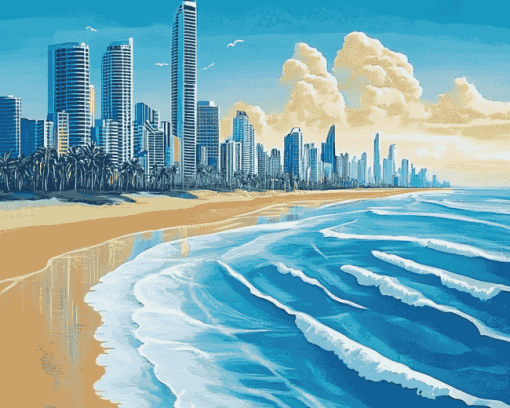 Gold Coast Cityscape Diamond Painting