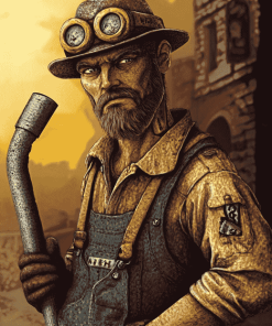 Gold Miner Cartoon Diamond Painting