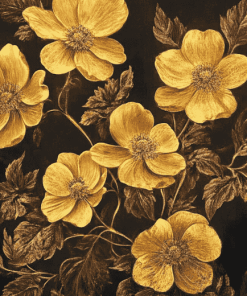 Golden Blossoms Diamond Painting