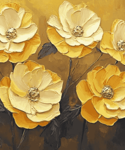 Golden Blossoms Diamond Painting