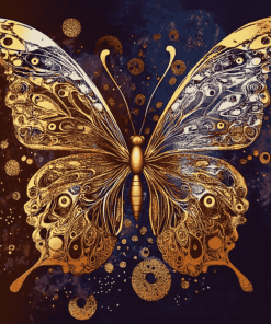 Golden Butterfly Insects Diamond Painting