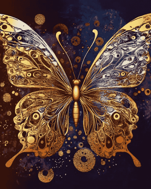 Golden Butterfly Insects Diamond Painting