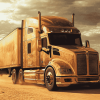 Golden Engine Semi Truck Diamond Painting