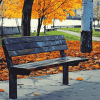 Golden Fall Bench Diamond Painting