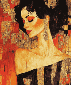 Golden Lady Abstract Diamond Painting