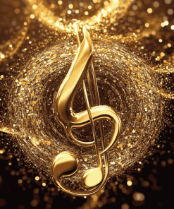 Golden Music Symbol Diamond Painting