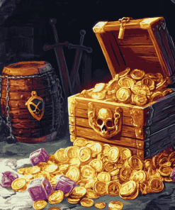 Golden Pirate Treasures Diamond Painting