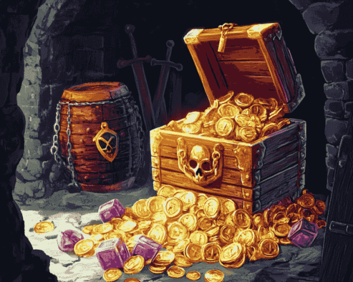 Golden Pirate Treasures Diamond Painting