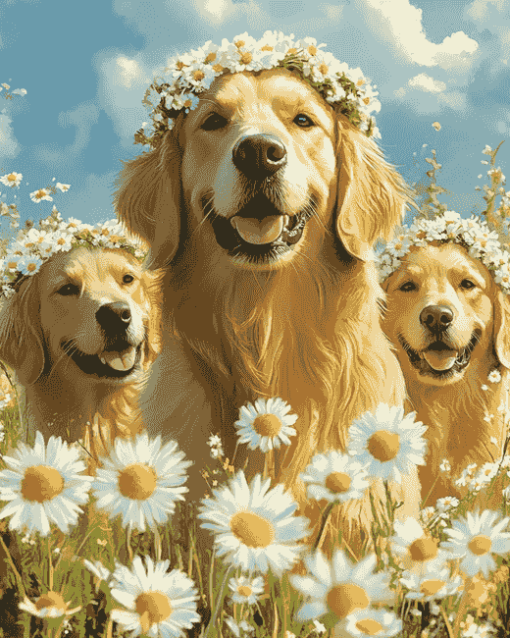 Golden Retrievers Puppy Diamond Painting