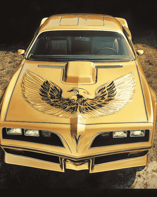 Golden Trans Am Car Diamond Painting